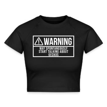 Gecko - Frauen Cropped T-Shirt - Schwarz - Vorne - Marisol (170cm)