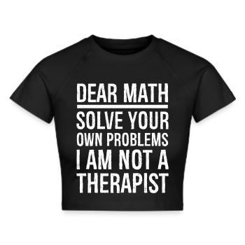 dear math funny shirt - Cropped T-Shirt - black - Front - Marisol (170cm)