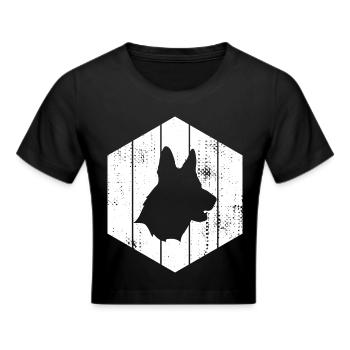 Deutscher Schäferhund - Frauen Cropped T-Shirt - Schwarz - Vorne - Marisol (170cm)