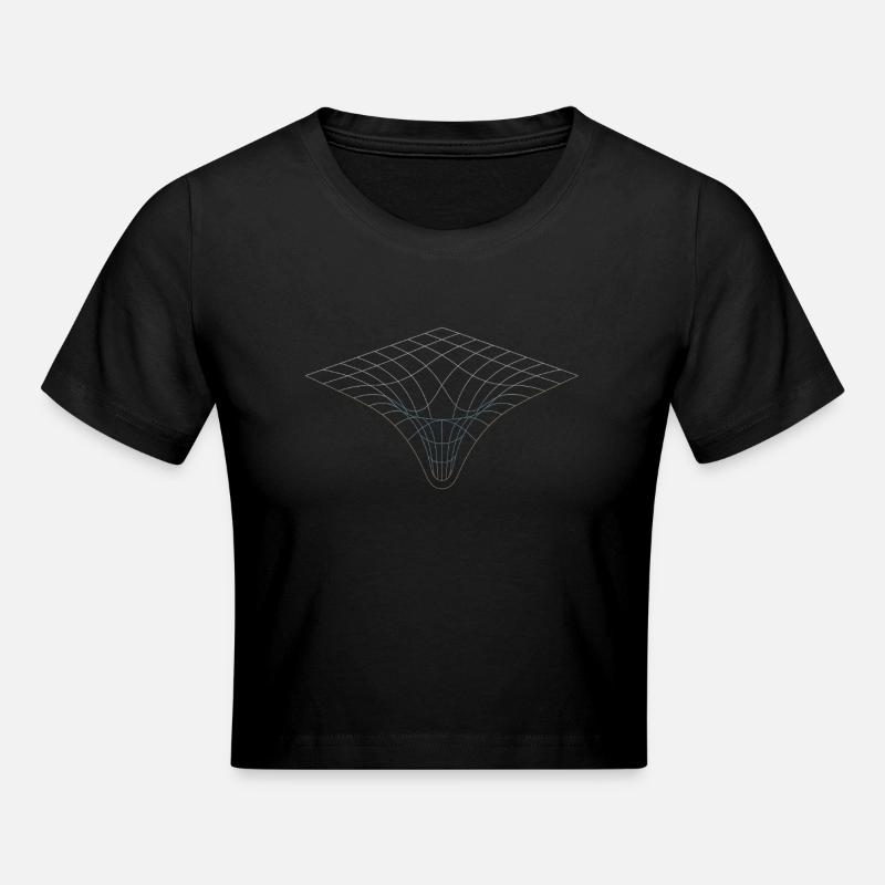 Relativity Geometry – Space-Time Curvature Physics - Cropped T-Shirt - black