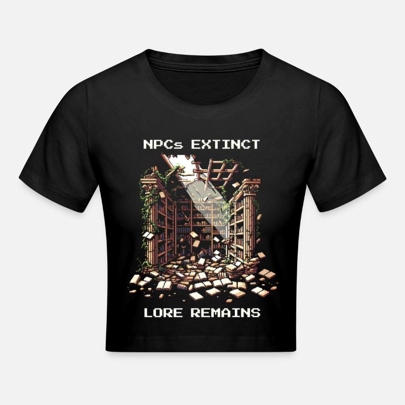 Les PNJ disparus, l’histoire reste | Post-apocalyptique - Crop top - noir