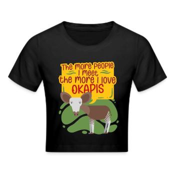 Okapi Animal - Cropped T-Shirt - black - Front - Marisol (170cm)