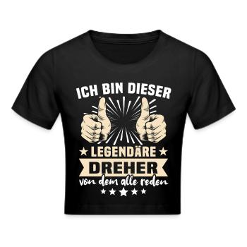 Dreher Sprüche - Frauen Cropped T-Shirt - Schwarz - Vorne - Marisol (170cm)