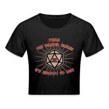 When the master smiles it's already to late - Frauen Cropped T-Shirt - Schwarz - Vorne - Marisol (170cm)
