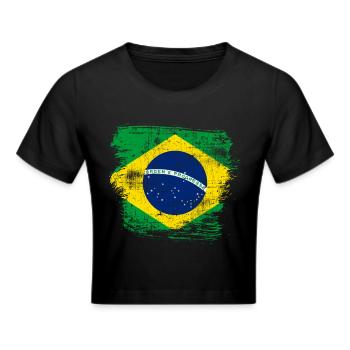 Brasilien - Frauen Cropped T-Shirt - Schwarz - Vorne - Marisol (170cm)