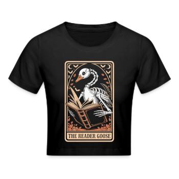 Tarot Goose Reader - Cropped T-Shirt - black - Front - Marisol (170cm)
