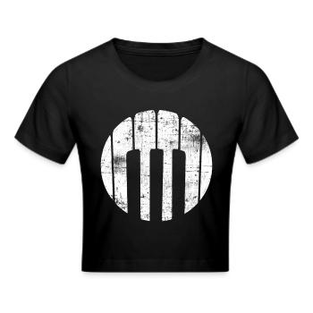Klavier - Frauen Cropped T-Shirt - Schwarz - Vorne - Marisol (170cm)