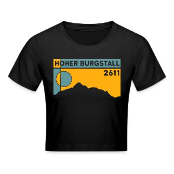 Hoher Burgstall Bergtour Hike Finisher Tirol - Cropped T-Shirt - black - Front - Marisol (170cm)