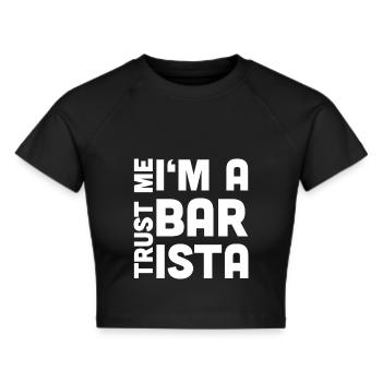 Barista - Frauen Cropped T-Shirt - Schwarz - Vorne - Marisol (170cm)