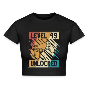 49. Geburtstag Gamer 49 Jahre - Frauen Cropped T-Shirt - Schwarz - Vorne - Marisol (170cm)