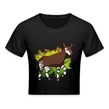 Okapi - Cropped T-Shirt - black - Front - Marisol (170cm)