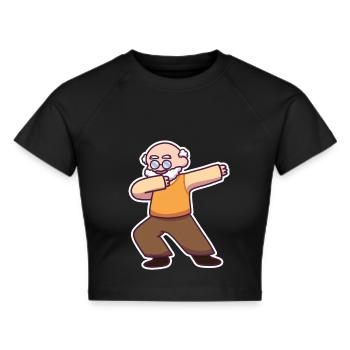 Grand-père tamponnant père homme musique vieux cadeau de retraite - Crop top - noir - Devant - Marisol (170cm)