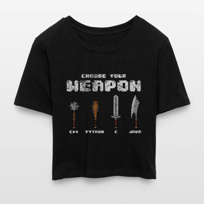 C ++ Phyton C Java Software Programmer Coder Joke Cropped T-Shirt