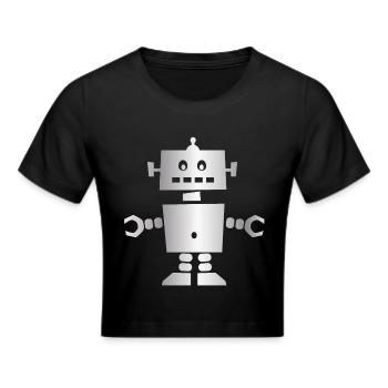 Roboter - Frauen Cropped T-Shirt - Schwarz - Vorne - Marisol (170cm)