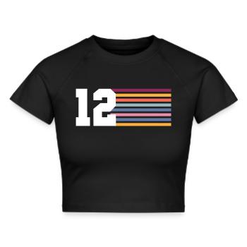 12 - Frauen Cropped T-Shirt - Schwarz - Vorne - Marisol (170cm)