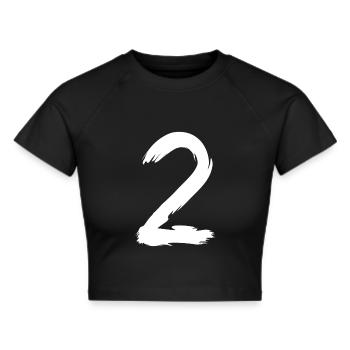 Zahl 2 Bürste - Frauen Cropped T-Shirt - Schwarz - Vorne - Marisol (170cm)