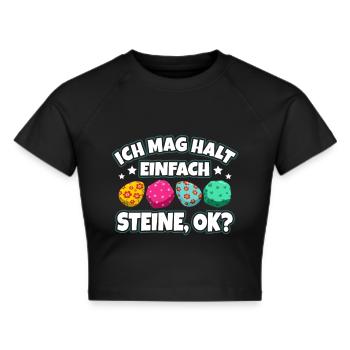 Steine - Frauen Cropped T-Shirt - Schwarz - Vorne - Marisol (170cm)