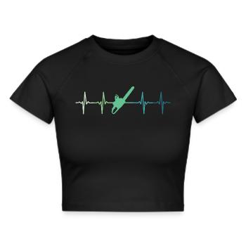 Lumberjack heartbeat chainsawed - Cropped T-Shirt - black - Front - Marisol (170cm)