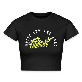 fitment low and hard - Frauen Cropped T-Shirt - Schwarz - Vorne - Marisol (170cm)