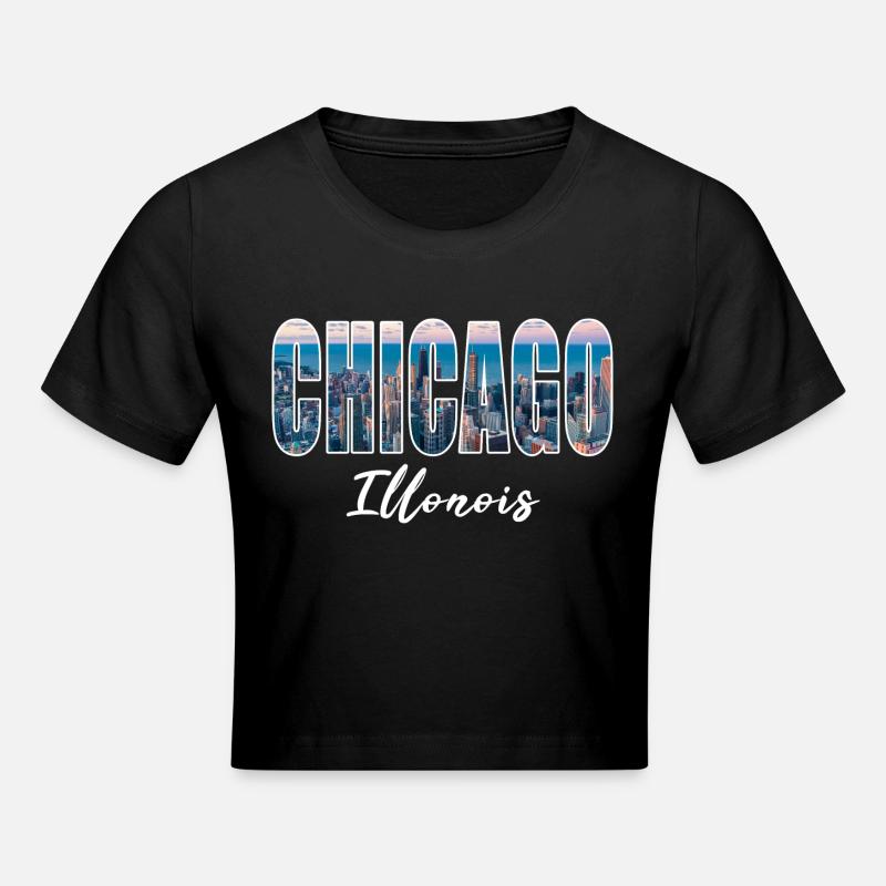 Chicago Illonois - Crop top - noir