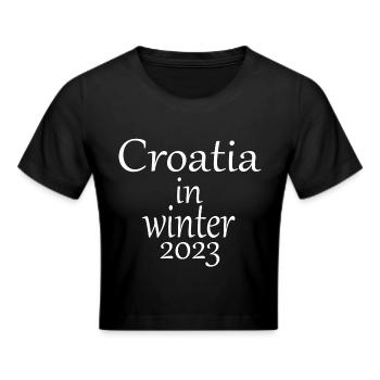 Croatia in winter 2023 - Cropped T-Shirt - black - Front - Marisol (170cm)