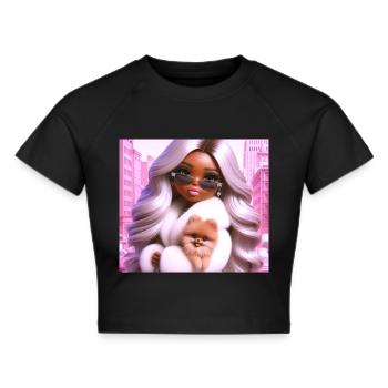 Dame - Cropped T-Shirt - sort - Foran - Marisol (170cm)