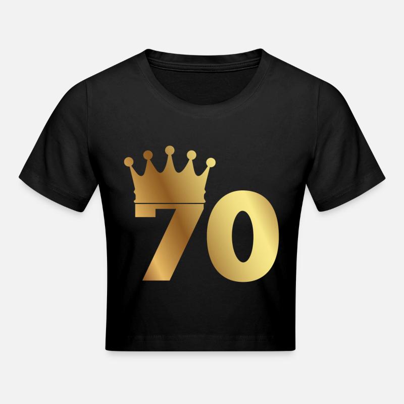 70e anniversaire: 70 avec la couronne - Crop top - noir