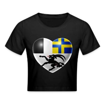 Herz (Graubünden) - Frauen Cropped T-Shirt - Schwarz - Vorne - Marisol (170cm)