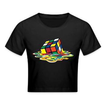 Rubik's Cube Melted Colourful Puddle - Cropped T-Shirt - sort - Foran - Marisol (170cm)