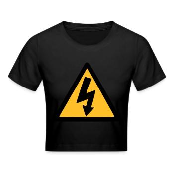 lightning thunder - Cropped T-Shirt - black - Front - Marisol (170cm)