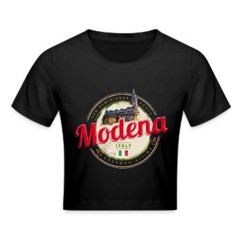 Modena Emilia-Romagna Balsamico Design Italien - Frauen Cropped T-Shirt - Schwarz - Vorne - Marisol (170cm)