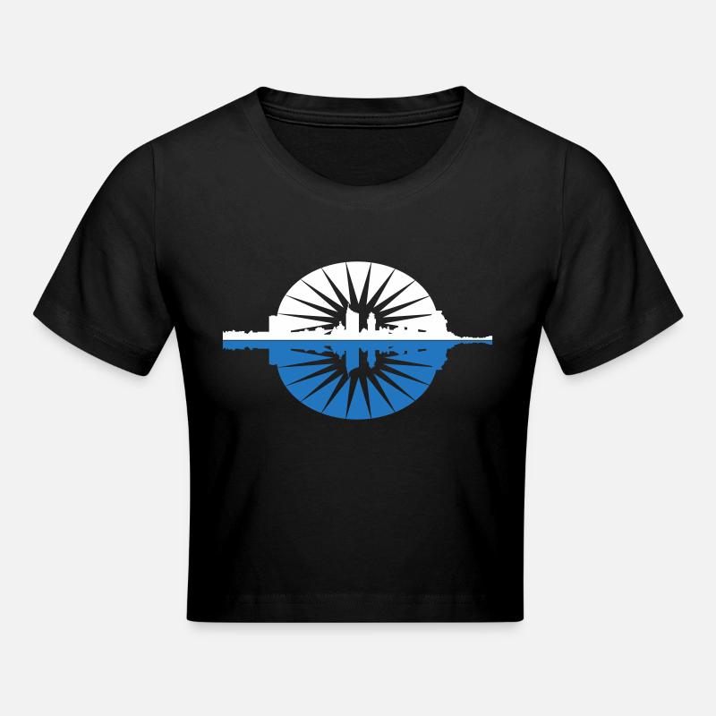 Leipzig Skyline - Cropped T-Shirt - black