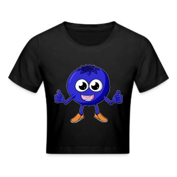 Blaubeere Cartoon - Frauen Cropped T-Shirt - Schwarz - Vorne - Marisol (170cm)