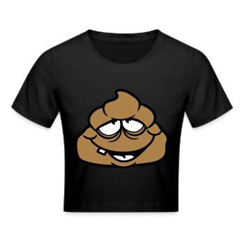scheisse kot ekelig gesicht haufen haeufchen kacke - Frauen Cropped T-Shirt - Schwarz - Vorne - Marisol (170cm)