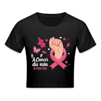 Octobre Rose Cancer du Sein Ruban Cadeau - Crop top - noir - Devant - Marisol (170cm)