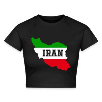 Iran - Frauen Cropped T-Shirt - Schwarz - Vorne - Marisol (170cm)