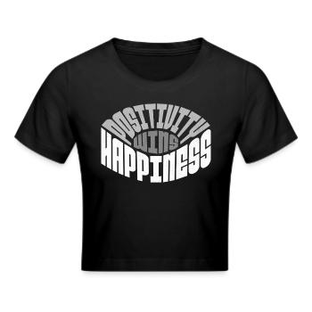 Positivity only - Cropped T-Shirt - black - Front - Marisol (170cm)