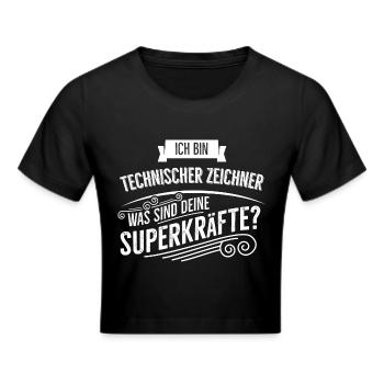 Technischer Zeichner - Frauen Cropped T-Shirt - Schwarz - Vorne - Marisol (170cm)