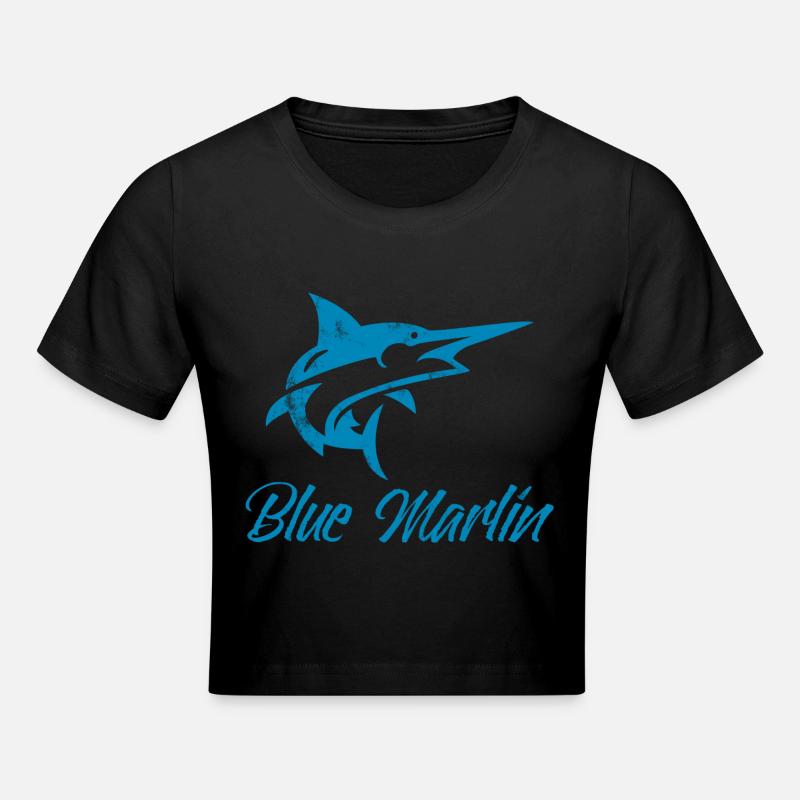 Pêcheurs - Pêche - Blue Marlin - Cadeau - Crop top - noir