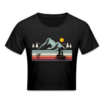 Cadeau pêche pêche pêcheur pêche pêcheur landscape - Crop top - noir - Devant - Marisol (170cm)
