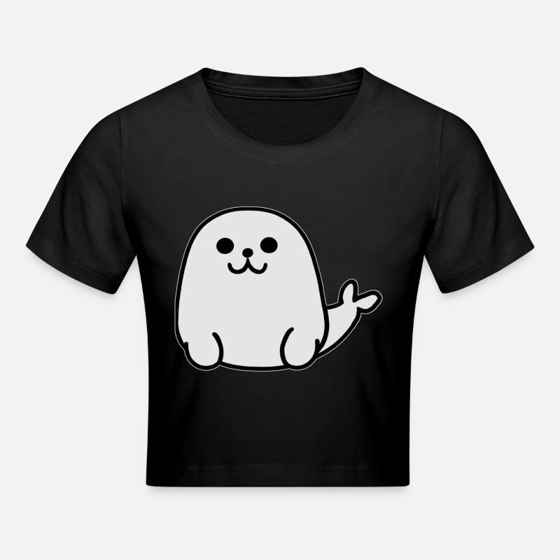 Mignon phoque blanc charmant - Crop top - noir