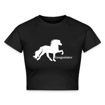 Gangsalater weiß - Frauen Cropped T-Shirt - Schwarz - Vorne - Marisol (170cm)