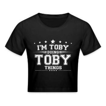 Toby - Frauen Cropped T-Shirt - Schwarz - Vorne - Marisol (170cm)