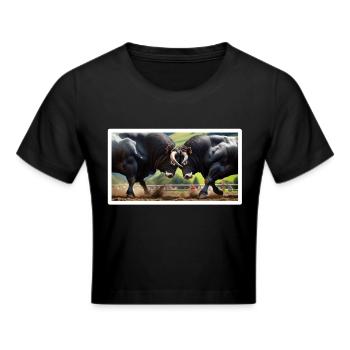 Herens Bulls dominance behaviour - Cropped T-Shirt - black - Front - Marisol (170cm)