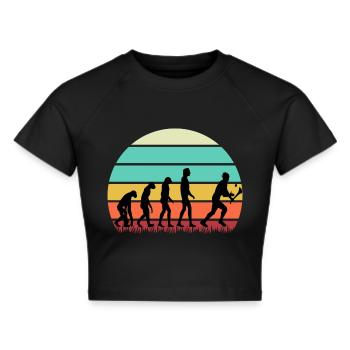 Die Evolution von Hurling - Frauen Cropped T-Shirt - Schwarz - Vorne - Marisol (170cm)