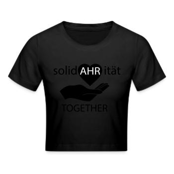We Ahr Together - solidAHRität - Frauen Cropped T-Shirt - Schwarz - Vorne - Marisol (170cm)