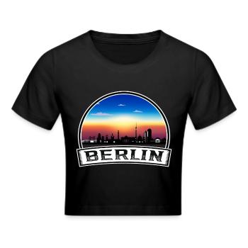 Berlin Skyline Retro Sun lettrage - Crop top - noir - Devant - Marisol (170cm)