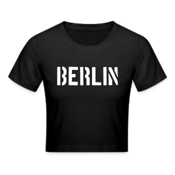 Slogan de Berlin - Porte de Brandebourg - Alexanderplatz - Crop top - noir - Devant - Marisol (170cm)