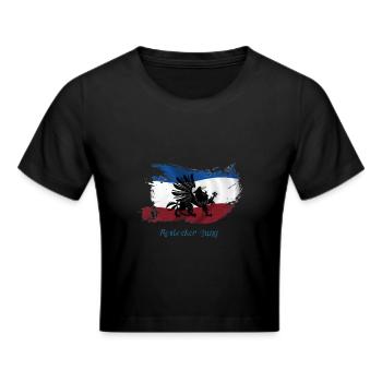 rostocker_jung_hellblau - Frauen Cropped T-Shirt - Schwarz - Vorne - Marisol (170cm)
