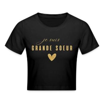 je suis grande sœur - Crop top - noir - Devant - Marisol (170cm)